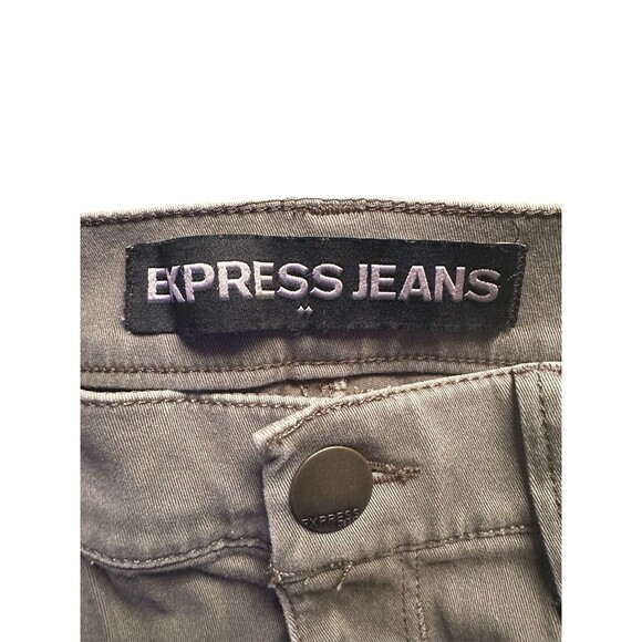Express Jeans Women’s Green Khaki Legging Pants Size 4 Athleisure Boho - Picture 6 of 8